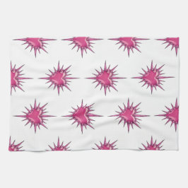 Pink Barbed Heart Cybersigilism Hand Towel Geschirrtuch