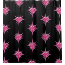 Pink Barbed Heart Cybersigilism Shower Curtain Duschvorhang