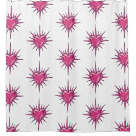 Pink Barbed Heart Cybersigilism Shower Curtain Duschvorhang