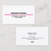 Pink Barbell Fitness Personal Trainer Business B Visitenkarte (Vorne/Hinten)