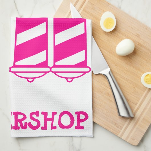 Pink Barber Poles Handtuch (Viertel Falte)