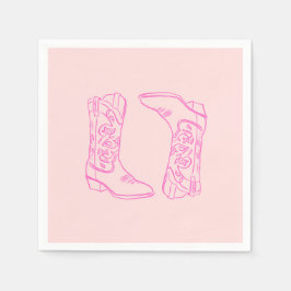 Pink Barbie Boots Cowgirl Bachelorette Serviette