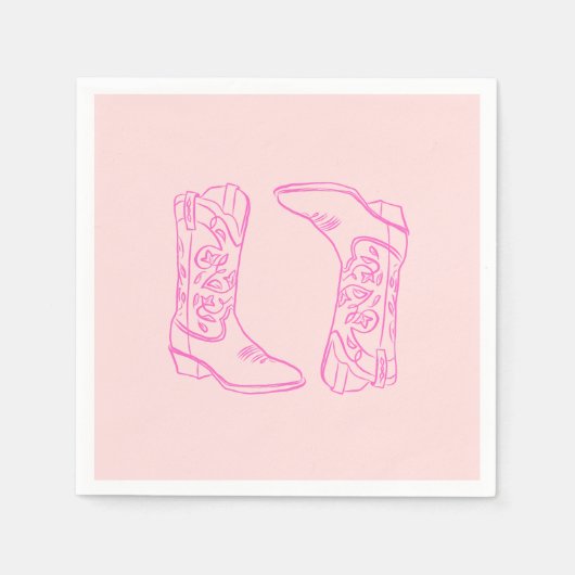 Pink Barbie Boots Cowgirl Bachelorette Serviette (Vorderseite)