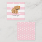 Pink Bären Herz Vielen Dank Hinweis Karten (Vorne/Hinten)
