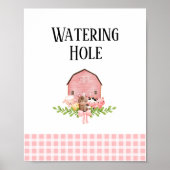 Pink Barnyard Birthday Drink Station Poster (Vorne)