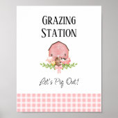 Pink Barnyard Birthday Food Station Poster (Vorne)
