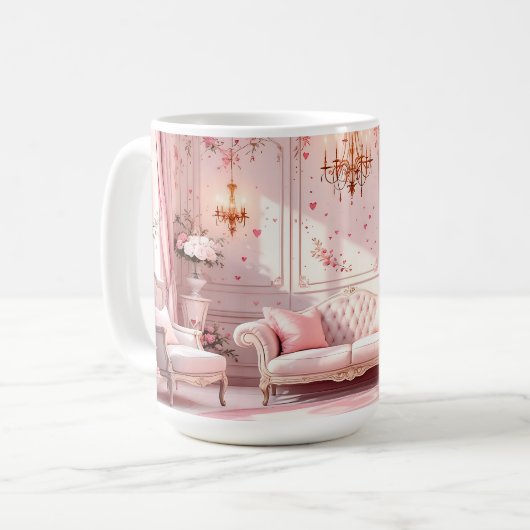 Pink Barock Kaffeetasse (Vorderseite Links)