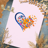 Pink Baroque Floral Heart Mexican Wedding Begleitkarte