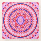 Pink Base Mandala Glasuntersetzer (Vorderseite)