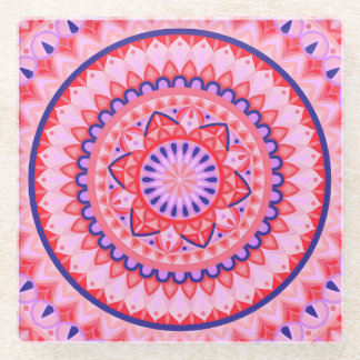 Pink Base Mandala Glasuntersetzer