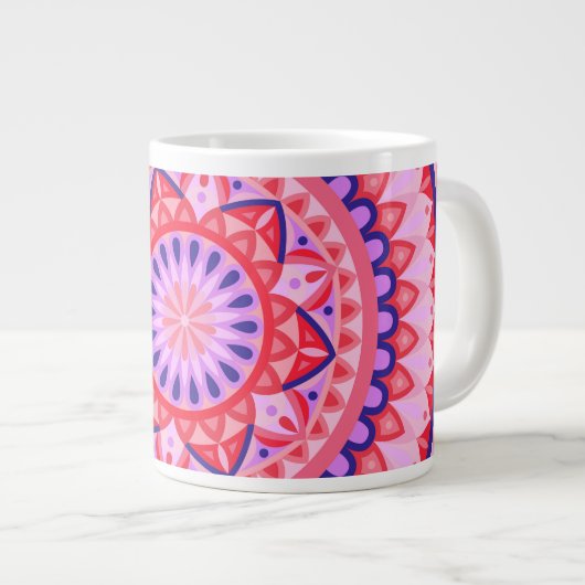 Pink Base Mandala Jumbo-Tasse (Vorderseite Rechts)