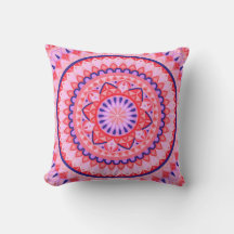 Pink Base Mandala Throw Kissen