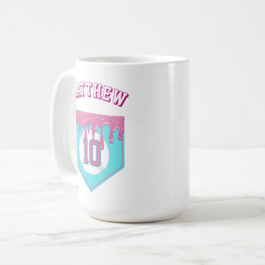 Pink Baseball Drip Kaffeetasse (Vorderseite Links)