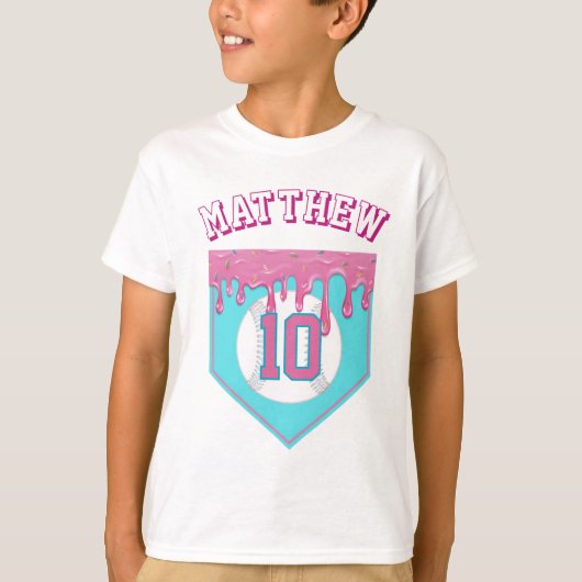 Pink Baseball Drip T-Shirt (Vorderseite)