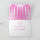 Pink Baseball Vielen Dank Dankeskarte (Innenseite)