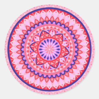 Pink BaseMandala Runder Aufkleber