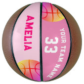 Pink Basket Ball Girl Player Name Team Number Basketball (Vertikal)