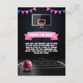 Pink Basketball Baby Dusche Party Begleitkarte (Vorderseite)
