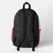 Pink Basketball Backpack School Sports Team Player Bedruckter Rucksack (Rückseite)