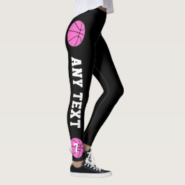 Pink Basketball Benutzerdefiniert Teamname und Spi Leggings