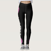Pink Basketball Benutzerdefiniert Teamname und Spi Leggings (Vorderseite)