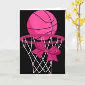 Pink Basketball Bow Hoop Sporty Design For Athlete Karte (Gelbe Blume)