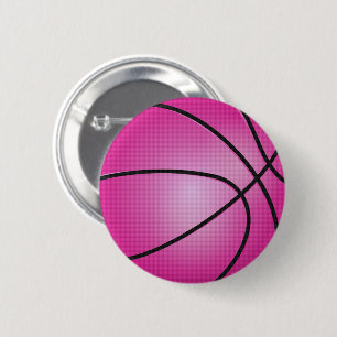 Pink Basketball Button