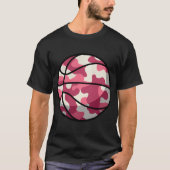 Pink Basketball Camouflage - Pink Camouflage Baske T-Shirt (Vorderseite)