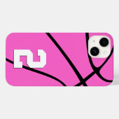 Pink Basketball Custom Player Nummer Sport Case-Mate iPhone Hülle (Rückseite (Horizontal))