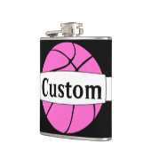 Pink Basketball Custom Team oder Player Name Sport Flachmann (Links)