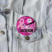 Pink Basketball Design Cancer Awareness Support Button (Beispiel)