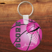 Pink Basketball | DIY Name Schlüsselanhänger (Vorderseite)