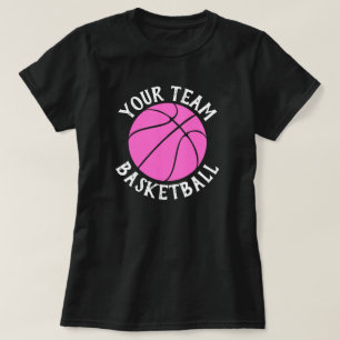 Pink Basketball Kundenname Frauensport T-Shirt