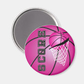 Pink Basketball Magnet (Vorderseite/Rückseite)