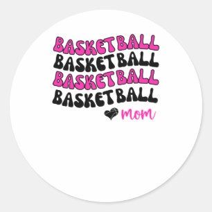 Pink Basketball Mama Ball Mama Basketball Liebe Runder Aufkleber