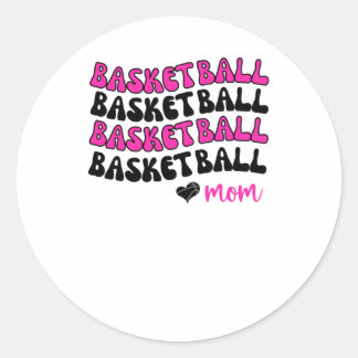 Pink Basketball Mama Ball Mama Basketball Liebe Runder Aufkleber