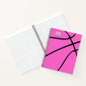 Pink Basketball Name oder Text Custom Sports Notizblock (Innenseite)