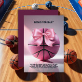 Pink Basketball Ribbon Bow Ball Baby Dusche Begleitkarte