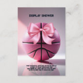 Pink Basketball Ribbon Bow Ball Baby Dusche Begleitkarte (Vorderseite)