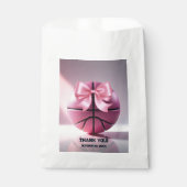 Pink Basketball Ribbon Bow Ball Baby Dusche Geschenktütchen (Vorderseite)