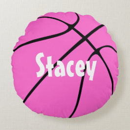 Pink Basketball Rund Throw Kissen individuell eins