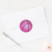 Pink Basketball Runder Aufkleber (Umschlag)