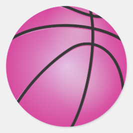 Pink Basketball Runder Aufkleber