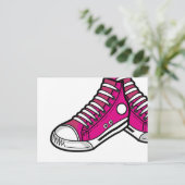 Pink Basketball Sneaker Postkarte (Stehend Vorderseite)