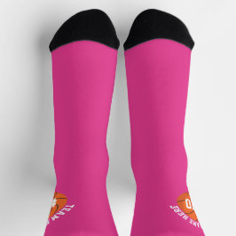 Pink Basketball Socks Team Player Sports Birthday Socken