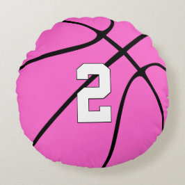 Pink Basketball Spieler Custom Jersey Nummer Sport Rundes Kissen