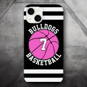 Pink Basketball Team Name Player Number Custom Case-Mate iPhone Hülle