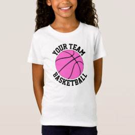 Pink Basketball Team Name, Spieler und Anzahl Mädc T-Shirt