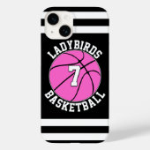 Pink Basketball Team Name Spielernummer Case-Mate iPhone Hülle (Rückseite)
