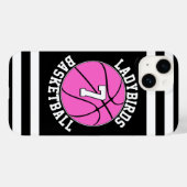 Pink Basketball Team Name Spielernummer Case-Mate iPhone Hülle (Rückseite (Horizontal))